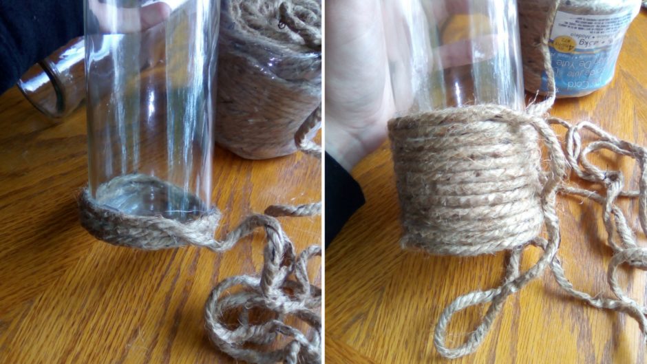 DIY Wine Bottle Twine Craft